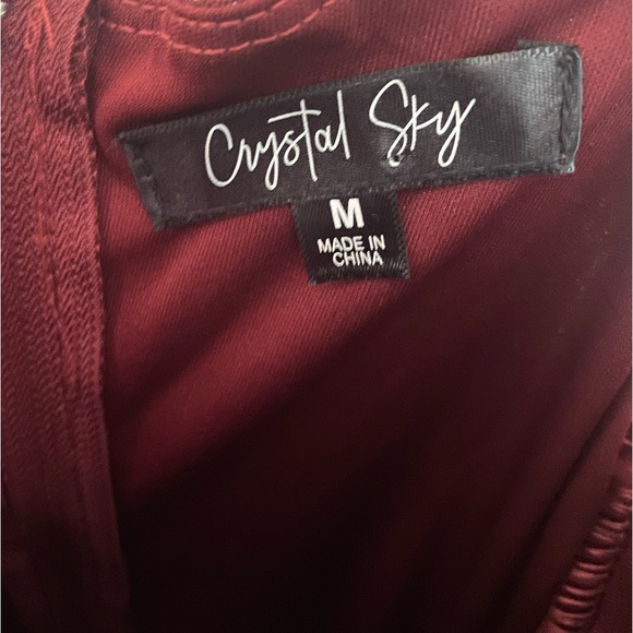 Crystal Sky Maroon Cocktail Dress - Picture 3 of 3